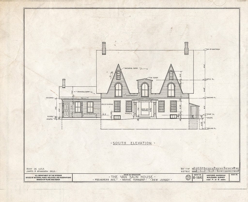 Blueprint HABS NJ,16-PREK,2- (Sheet 4 of 8) - Van Saun House, Preakness Avenue & Singac Brook, Preakness, Passaic County, NJ
