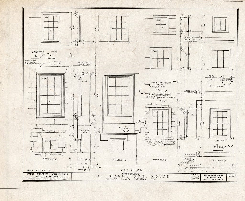 Blueprint HABS NJ,16-TOTO,1- (Sheet 9 of 12) - Van Allen-Garretson House, Totowa Road, Totowa, Passaic County, NJ
