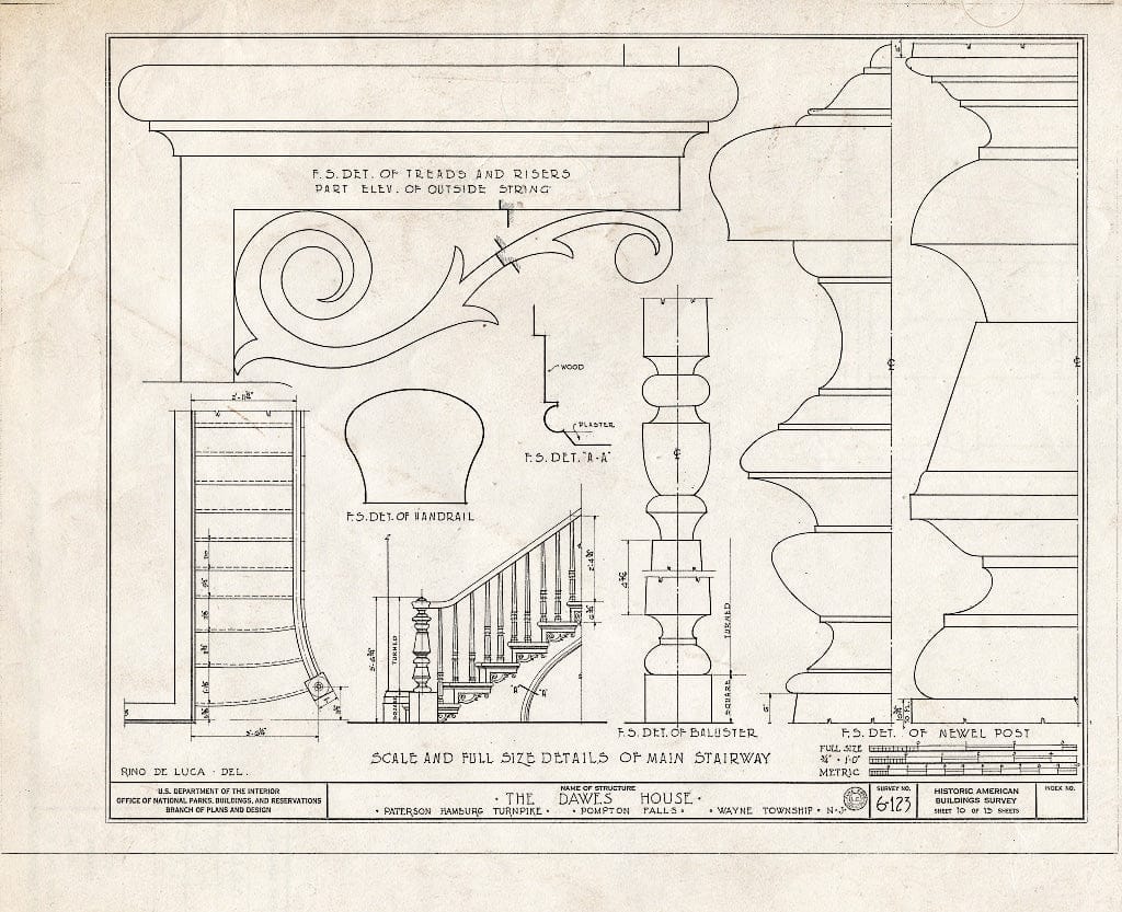 Blueprint HABS NJ,16-POMLA.V,2- (Sheet 10 of 13) - Colfax-Dawes House, Paterson-Hamburg Turnpike, Pompton, Passaic County, NJ
