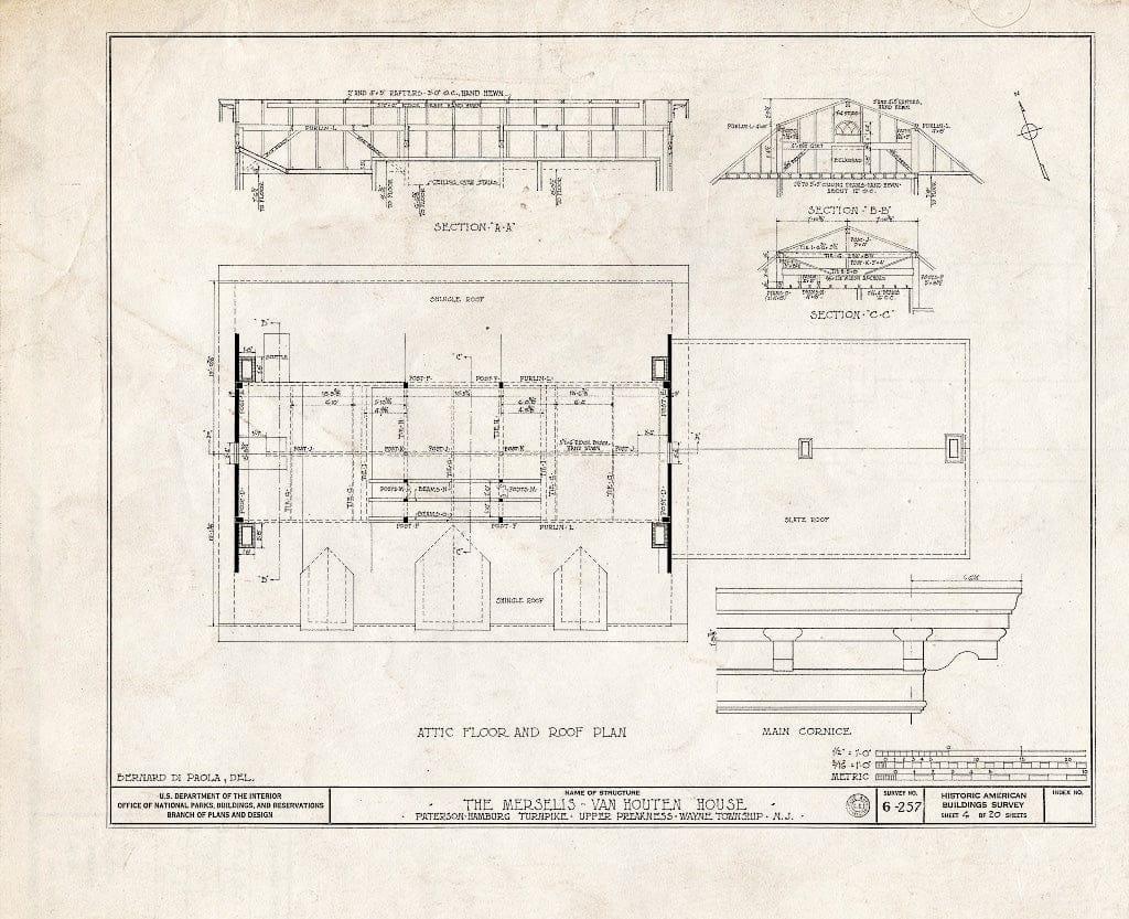 Blueprint HABS NJ,16-POMLA.V,3- (Sheet 4 of 20) - Merselis-Van Houten House, Paterson-Hamburg Pike, Preakness, Passaic County, NJ