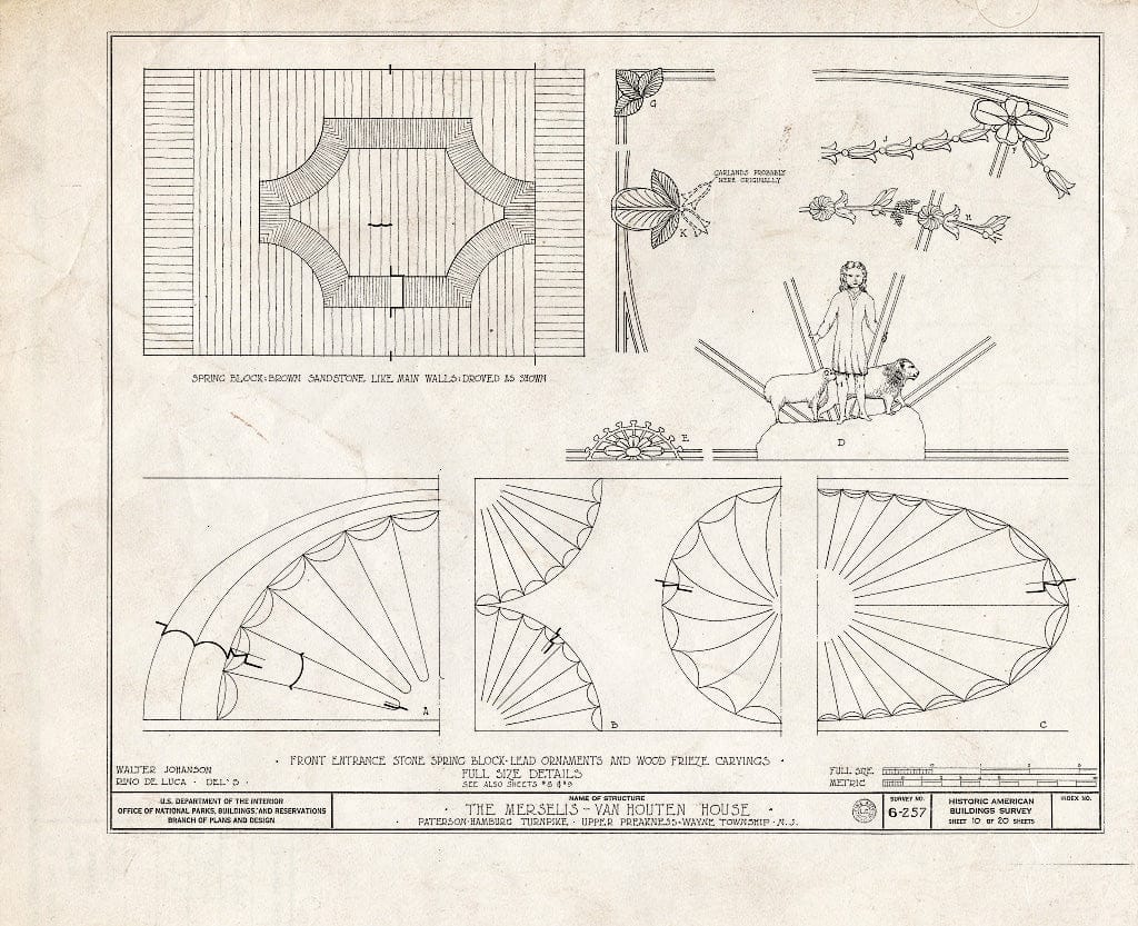 Blueprint HABS NJ,16-POMLA.V,3- (Sheet 10 of 20) - Merselis-Van Houten House, Paterson-Hamburg Pike, Preakness, Passaic County, NJ