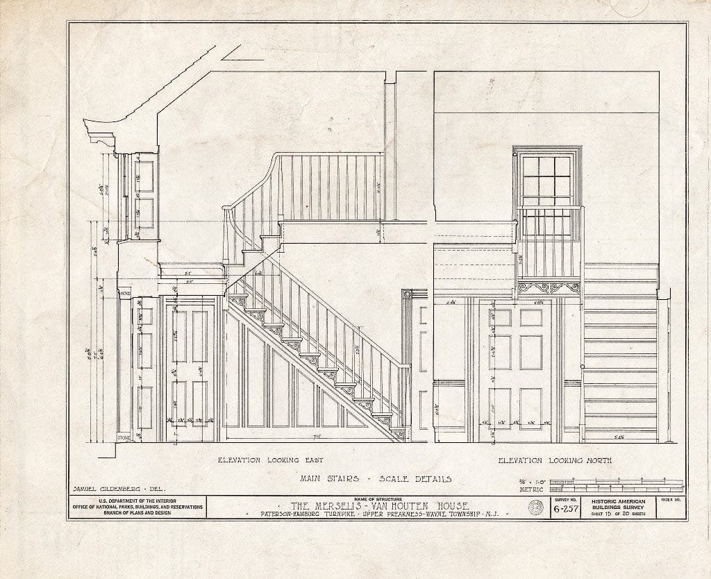 Blueprint HABS NJ,16-POMLA.V,3- (Sheet 15 of 20) - Merselis-Van Houten House, Paterson-Hamburg Pike, Preakness, Passaic County, NJ