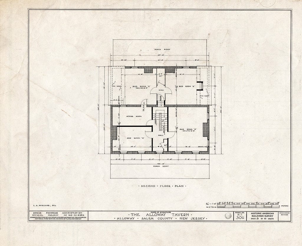 Blueprint HABS NJ,17-ALLO,3- (Sheet 3 of 16) - Alloway Tavern, Main & Greenwich Streets, Alloway, Salem County, NJ