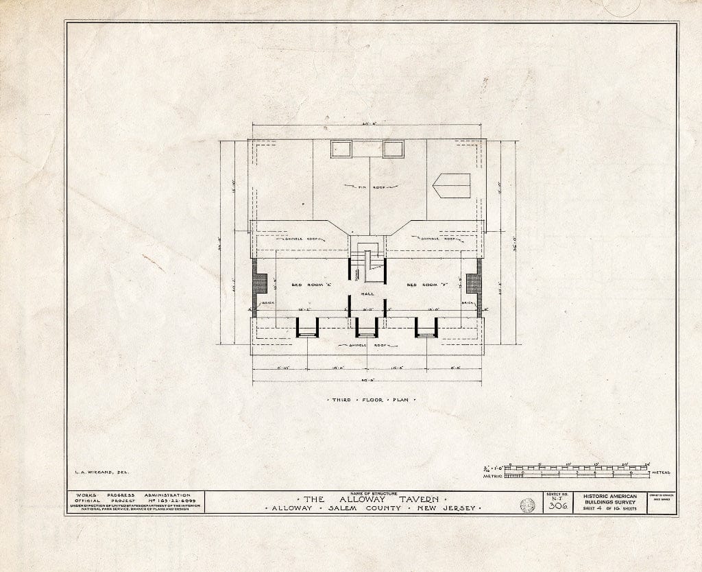 Blueprint HABS NJ,17-ALLO,3- (Sheet 4 of 16) - Alloway Tavern, Main & Greenwich Streets, Alloway, Salem County, NJ