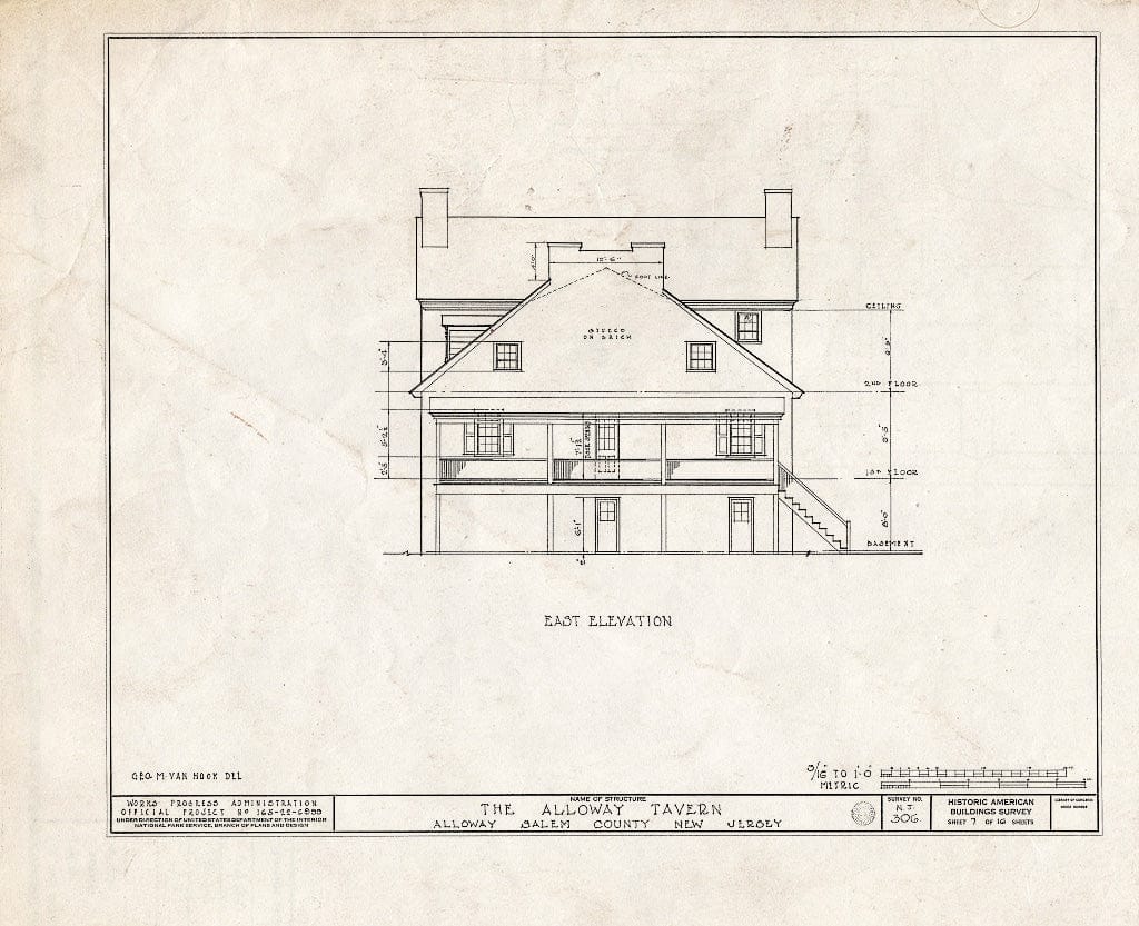 Blueprint HABS NJ,17-ALLO,3- (Sheet 7 of 16) - Alloway Tavern, Main & Greenwich Streets, Alloway, Salem County, NJ