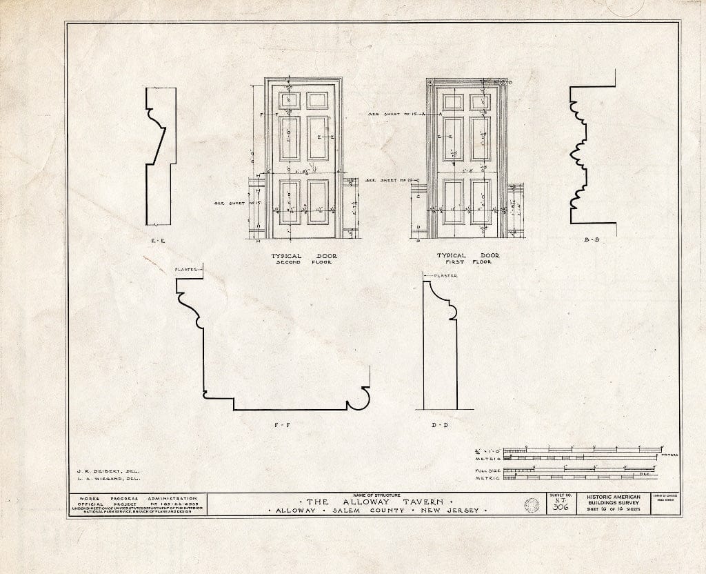 Blueprint HABS NJ,17-ALLO,3- (Sheet 16 of 16) - Alloway Tavern, Main & Greenwich Streets, Alloway, Salem County, NJ