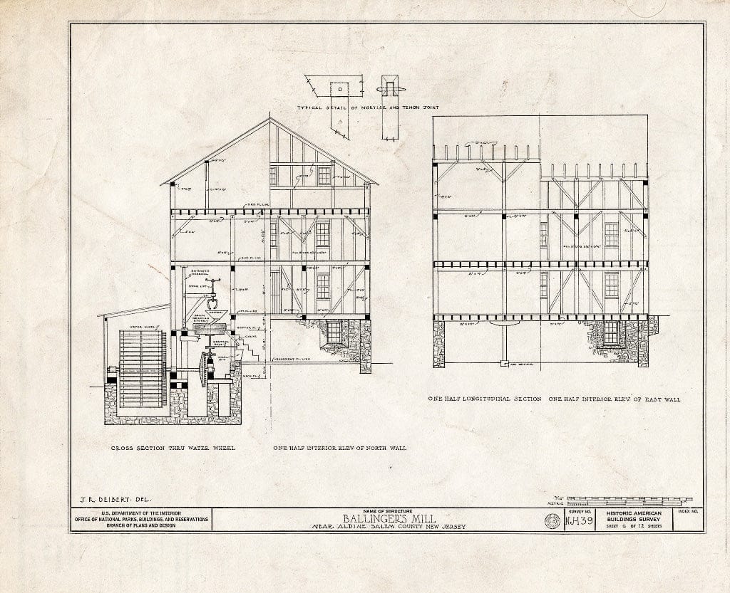 Blueprint HABS NJ,17-ALD.V,1- (Sheet 6 of 12) - Newkirk-Ballingers Mill & Houses, Tonard Road, Aldine, Salem County, NJ
