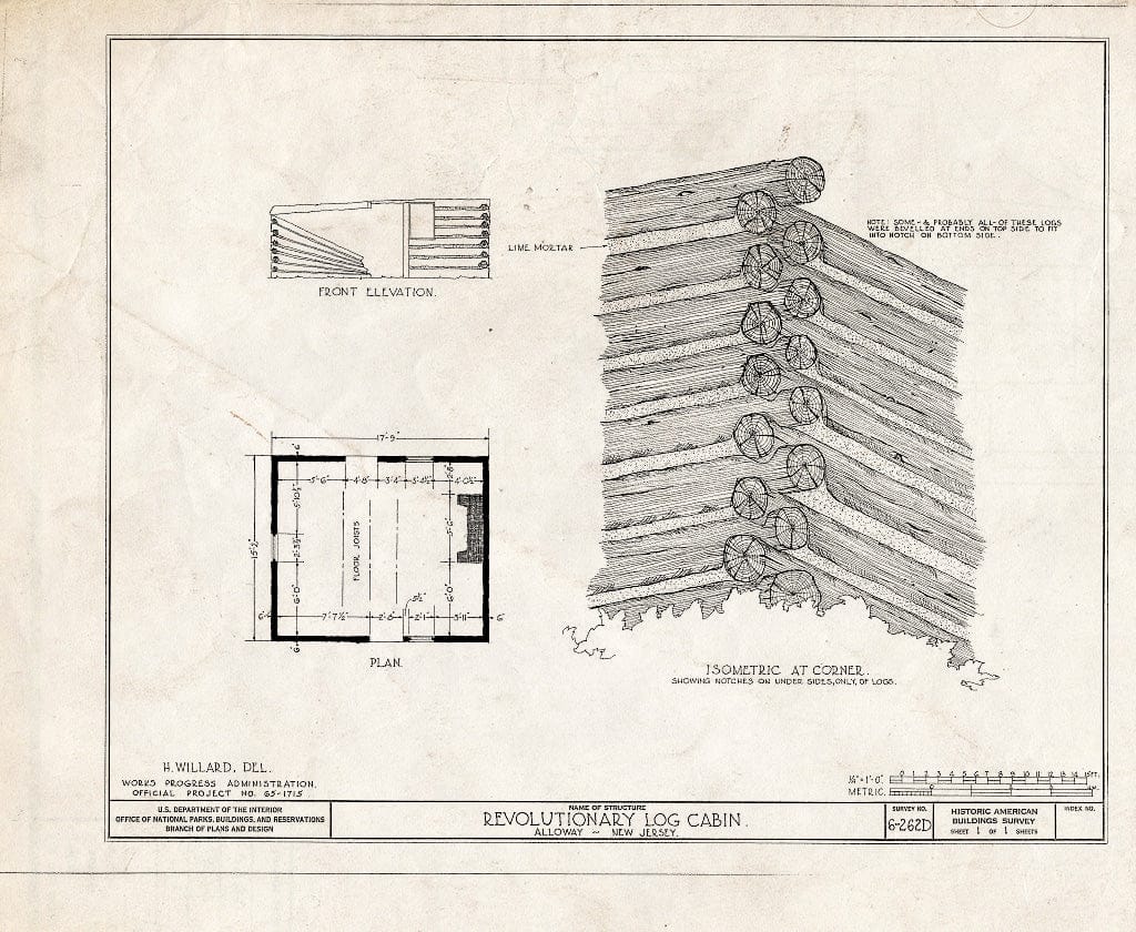 Blueprint HABS NJ,17-ALLO,2- (Sheet 1 of 1) - Fogg-Hopkins House, Alloway, Salem County, NJ