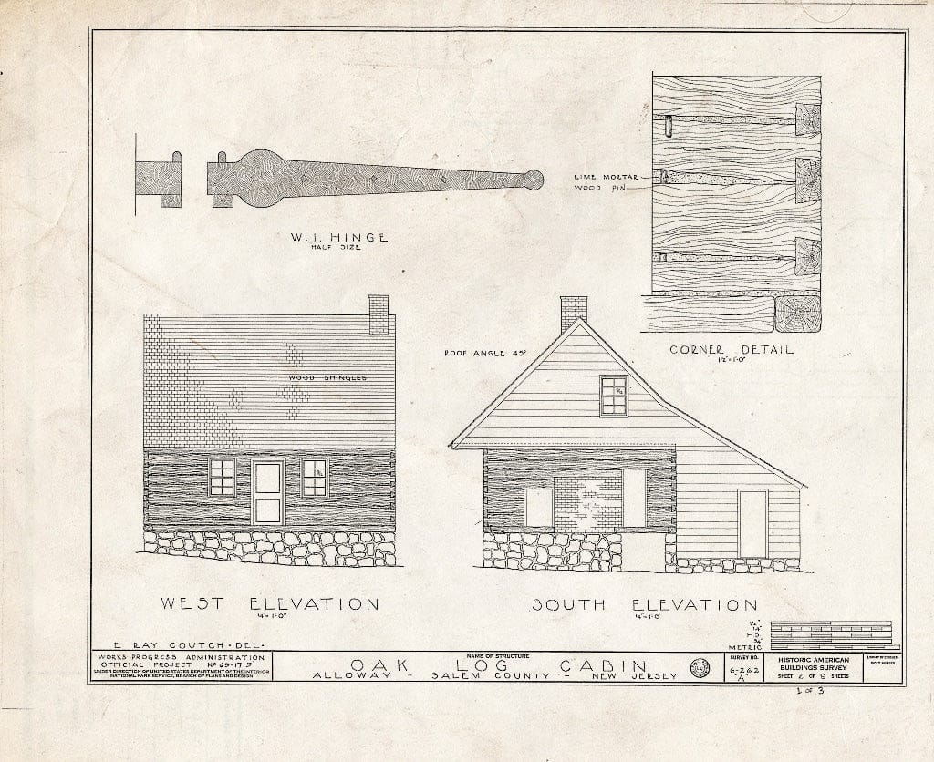 Blueprint HABS NJ,17-ALLO,1- (Sheet 1 of 3) - Holme-Reeves House, Alloway, Salem County, NJ