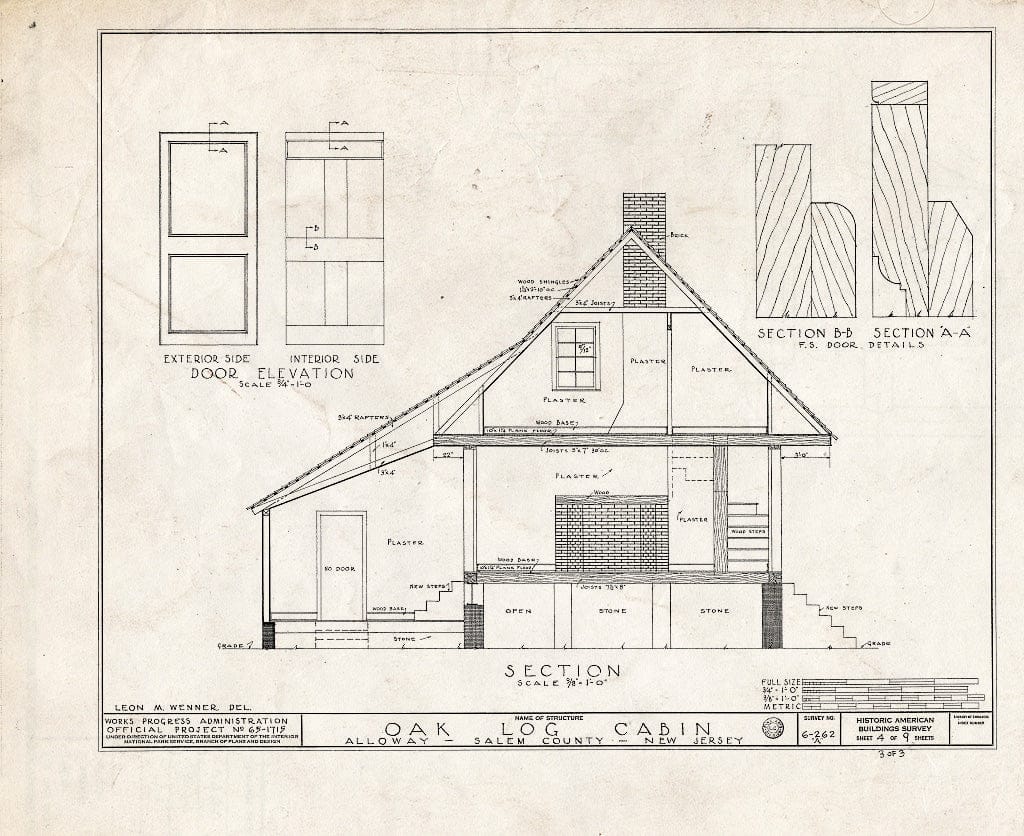 Blueprint HABS NJ,17-ALLO,1- (Sheet 3 of 3) - Holme-Reeves House, Alloway, Salem County, NJ