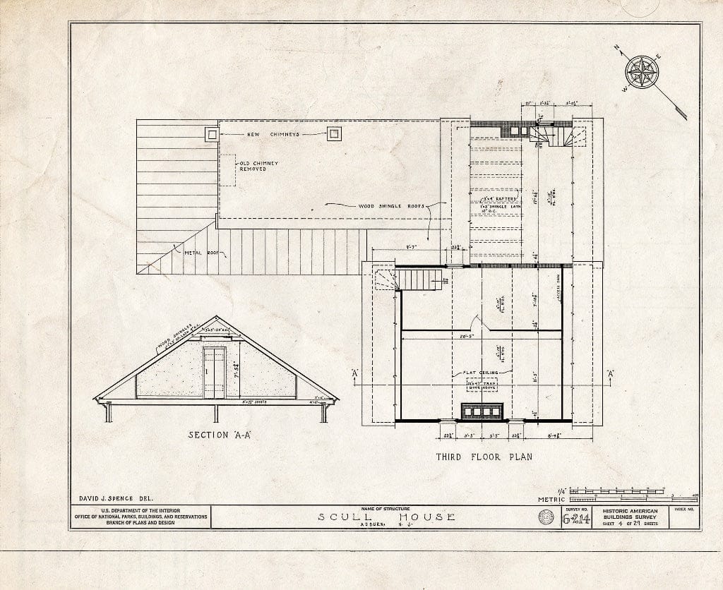 Blueprint HABS NJ,17-AUB,1- (Sheet 4 of 29) - Scull House, Auburn Road, Auburn, Salem County, NJ
