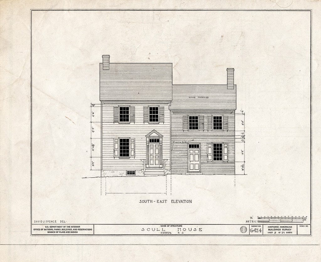 Blueprint HABS NJ,17-AUB,1- (Sheet 5 of 29) - Scull House, Auburn Road, Auburn, Salem County, NJ