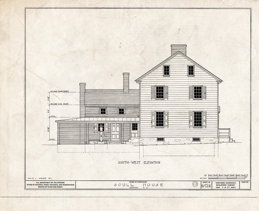 Blueprint HABS NJ,17-AUB,1- (Sheet 6 of 29) - Scull House, Auburn Road, Auburn, Salem County, NJ