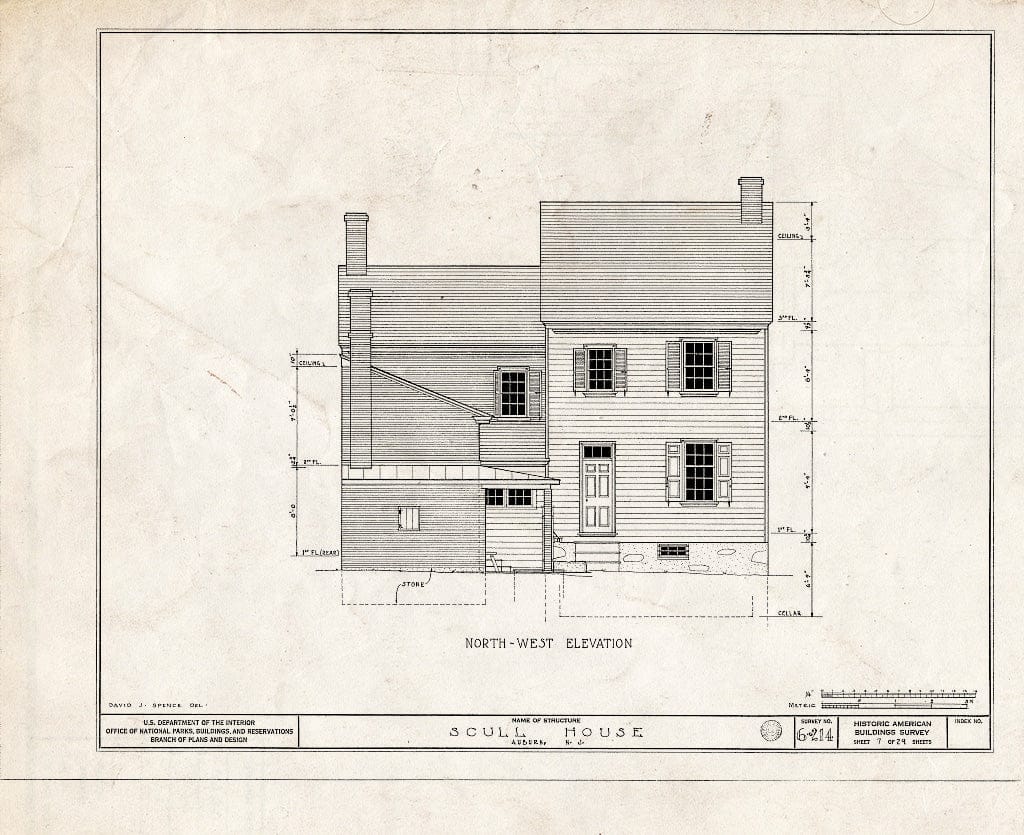 Blueprint HABS NJ,17-AUB,1- (Sheet 7 of 29) - Scull House, Auburn Road, Auburn, Salem County, NJ