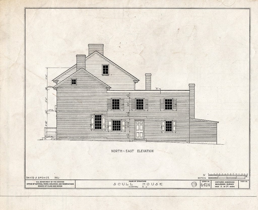 Blueprint HABS NJ,17-AUB,1- (Sheet 8 of 29) - Scull House, Auburn Road, Auburn, Salem County, NJ