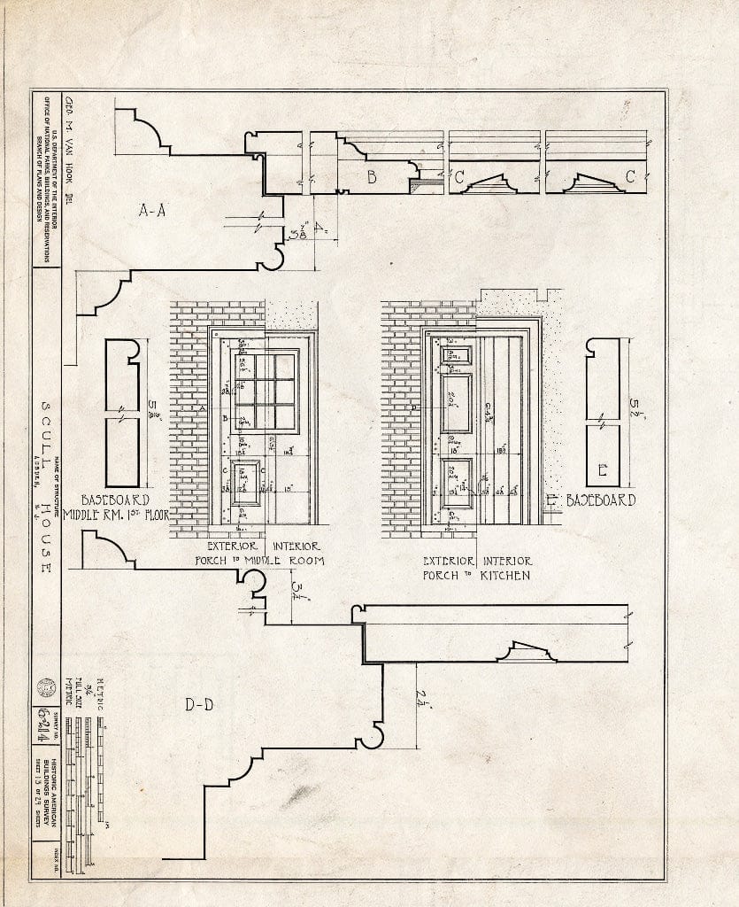 Blueprint HABS NJ,17-AUB,1- (Sheet 13 of 29) - Scull House, Auburn Road, Auburn, Salem County, NJ
