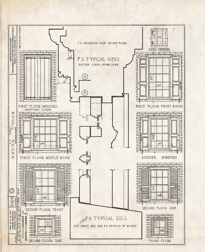 Blueprint HABS NJ,17-AUB,1- (Sheet 14 of 29) - Scull House, Auburn Road, Auburn, Salem County, NJ