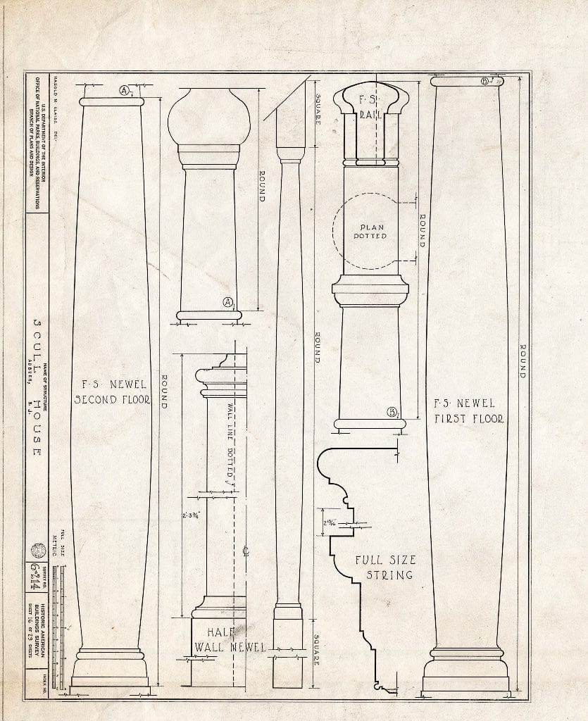 Blueprint HABS NJ,17-AUB,1- (Sheet 16 of 29) - Scull House, Auburn Road, Auburn, Salem County, NJ