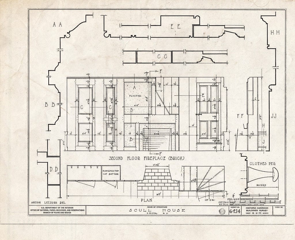 Blueprint HABS NJ,17-AUB,1- (Sheet 18 of 29) - Scull House, Auburn Road, Auburn, Salem County, NJ