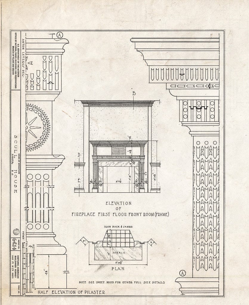 Blueprint HABS NJ,17-AUB,1- (Sheet 19 of 29) - Scull House, Auburn Road, Auburn, Salem County, NJ