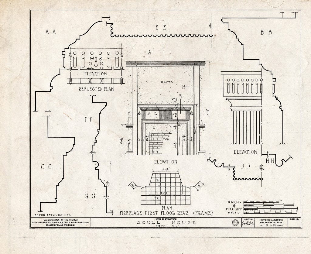Blueprint HABS NJ,17-AUB,1- (Sheet 21 of 29) - Scull House, Auburn Road, Auburn, Salem County, NJ
