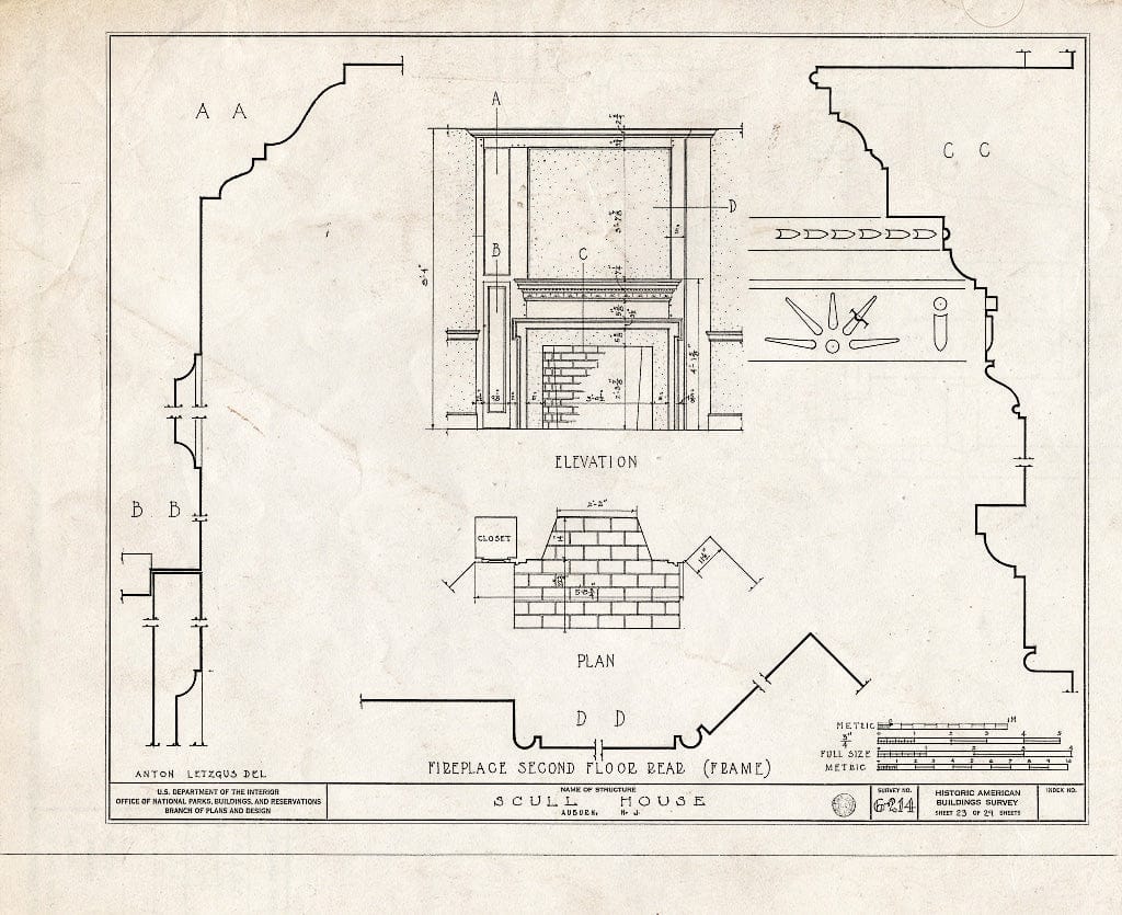 Blueprint HABS NJ,17-AUB,1- (Sheet 23 of 29) - Scull House, Auburn Road, Auburn, Salem County, NJ