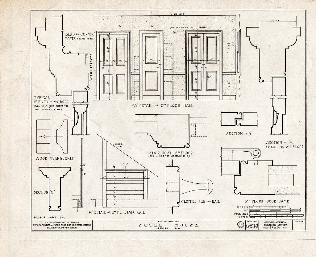 Blueprint HABS NJ,17-AUB,1- (Sheet 24 of 29) - Scull House, Auburn Road, Auburn, Salem County, NJ