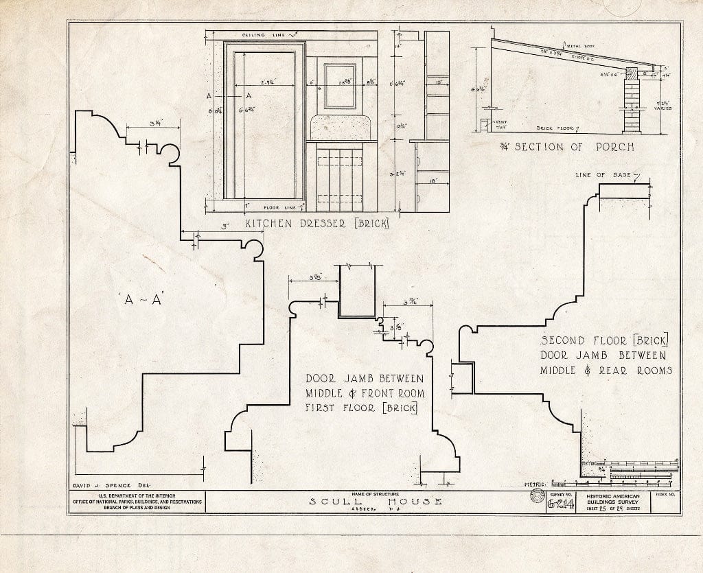 Blueprint HABS NJ,17-AUB,1- (Sheet 25 of 29) - Scull House, Auburn Road, Auburn, Salem County, NJ