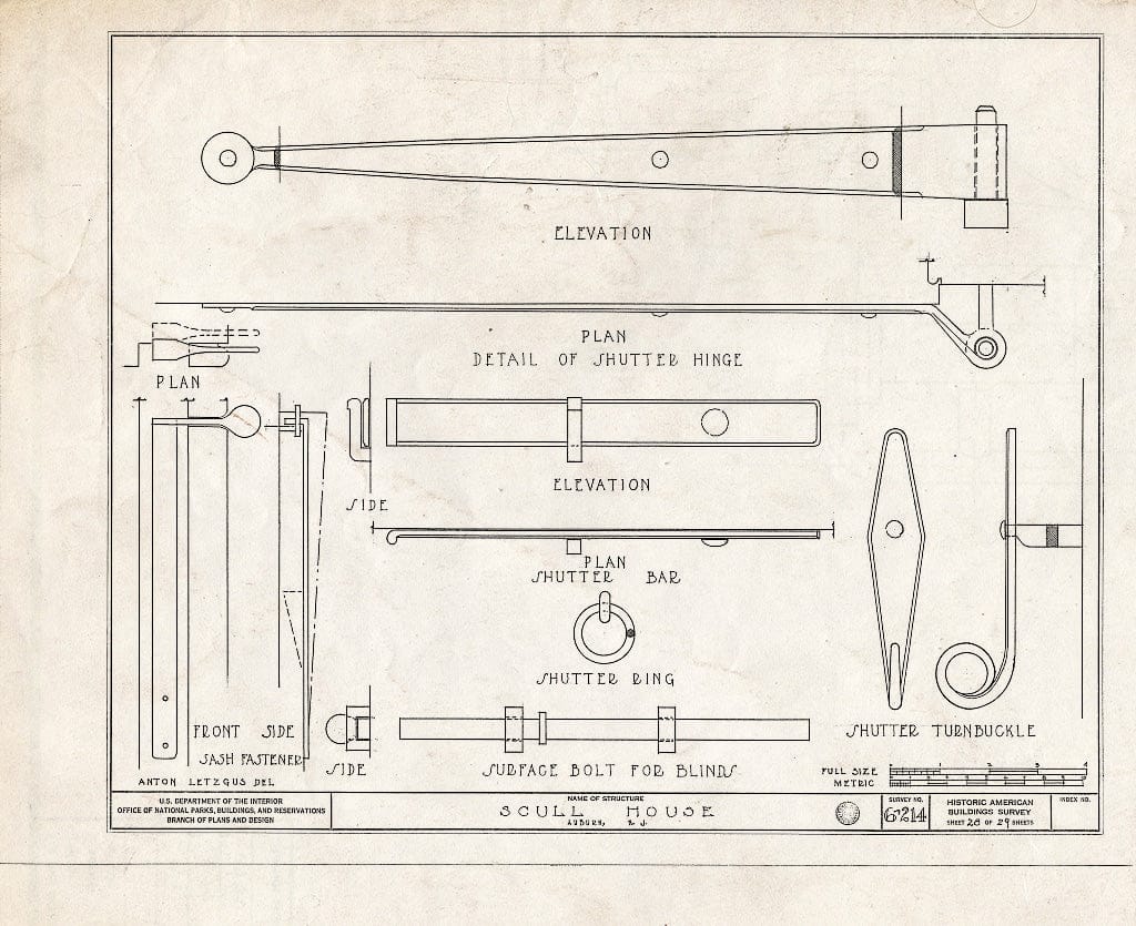 Blueprint HABS NJ,17-AUB,1- (Sheet 28 of 29) - Scull House, Auburn Road, Auburn, Salem County, NJ