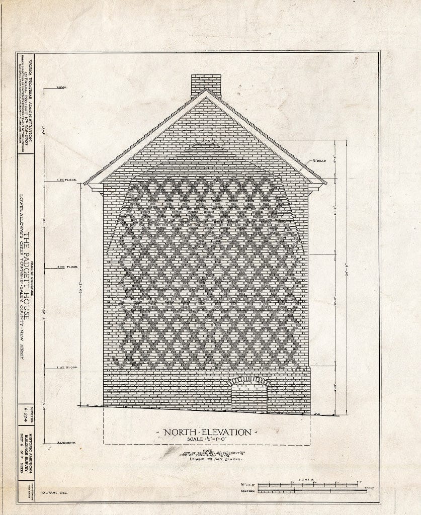 Blueprint HABS NJ,17-HANBR.V,1- (Sheet 6 of 7) - Stretch-Padgett House, Alloway, Salem County, NJ