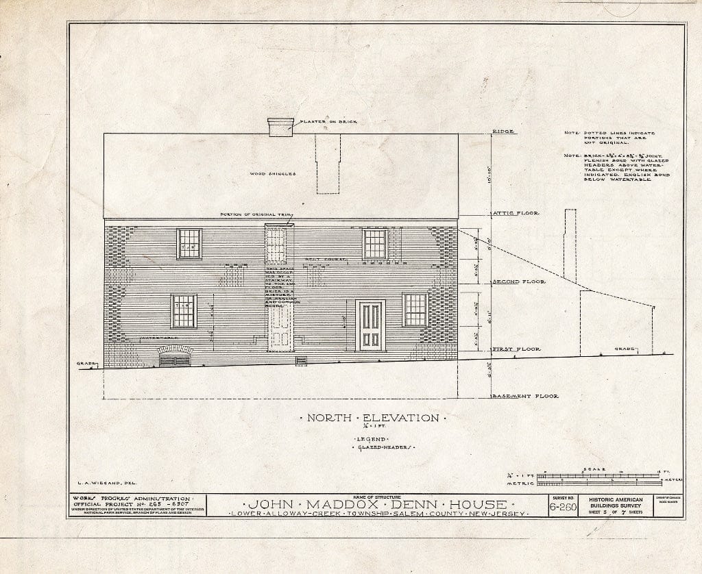 Blueprint HABS NJ,17-HANBR.V,2- (Sheet 3 of 7) - John Maddox Denn House, Alloway, Salem County, NJ