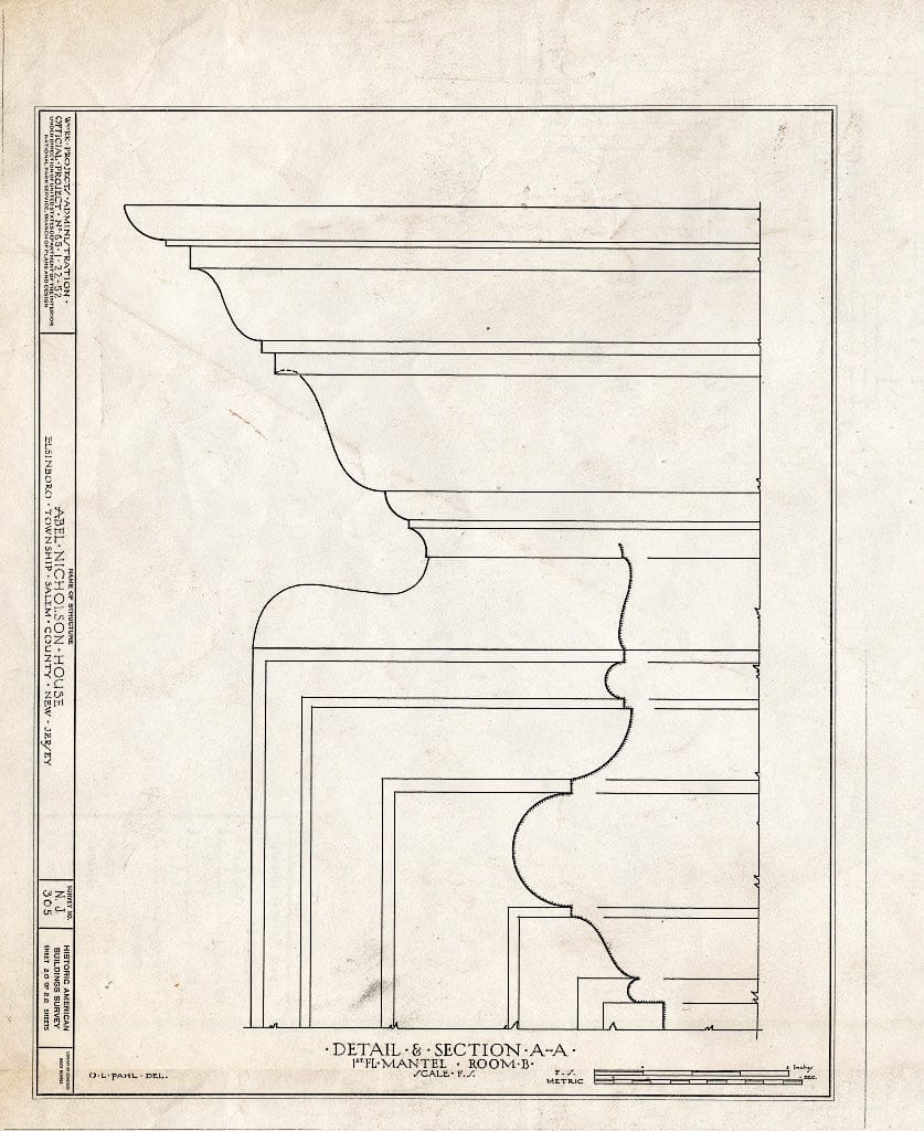 Blueprint HABS NJ,17-HANBR.V,3- (Sheet 20 of 22) - Nicholson (ABEL) House, Hancocks Bridge, Salem County, NJ