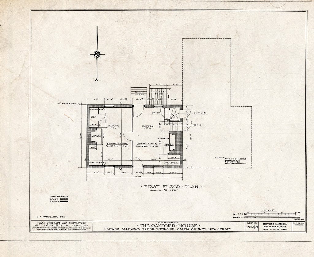 Blueprint HABS NJ,17-HANBR.V,4- (Sheet 2 of 6) - John & Hannah Oakford House, Alloway, Salem County, NJ