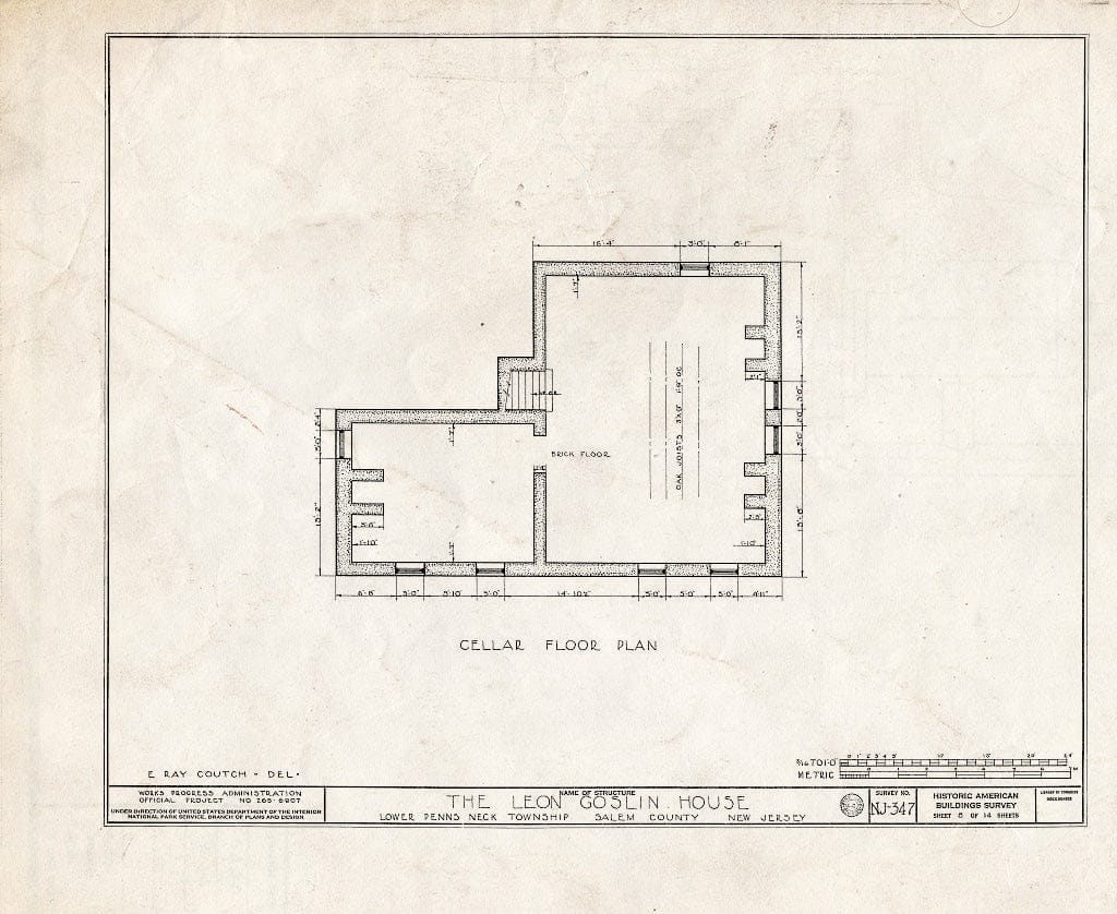 Blueprint HABS NJ,17-HARVI.V,1- (Sheet 8 of 14) - Johnson-Goslin House, Harrisonville, Salem County, NJ
