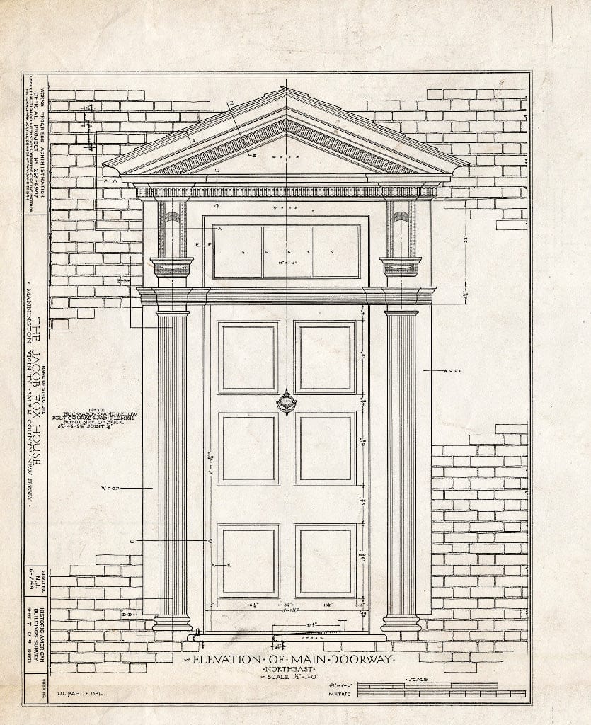Blueprint HABS NJ,17-MANT.V,1- (Sheet 7 of 9) - Jacob Fox House, Mannington Mills, Salem County, NJ