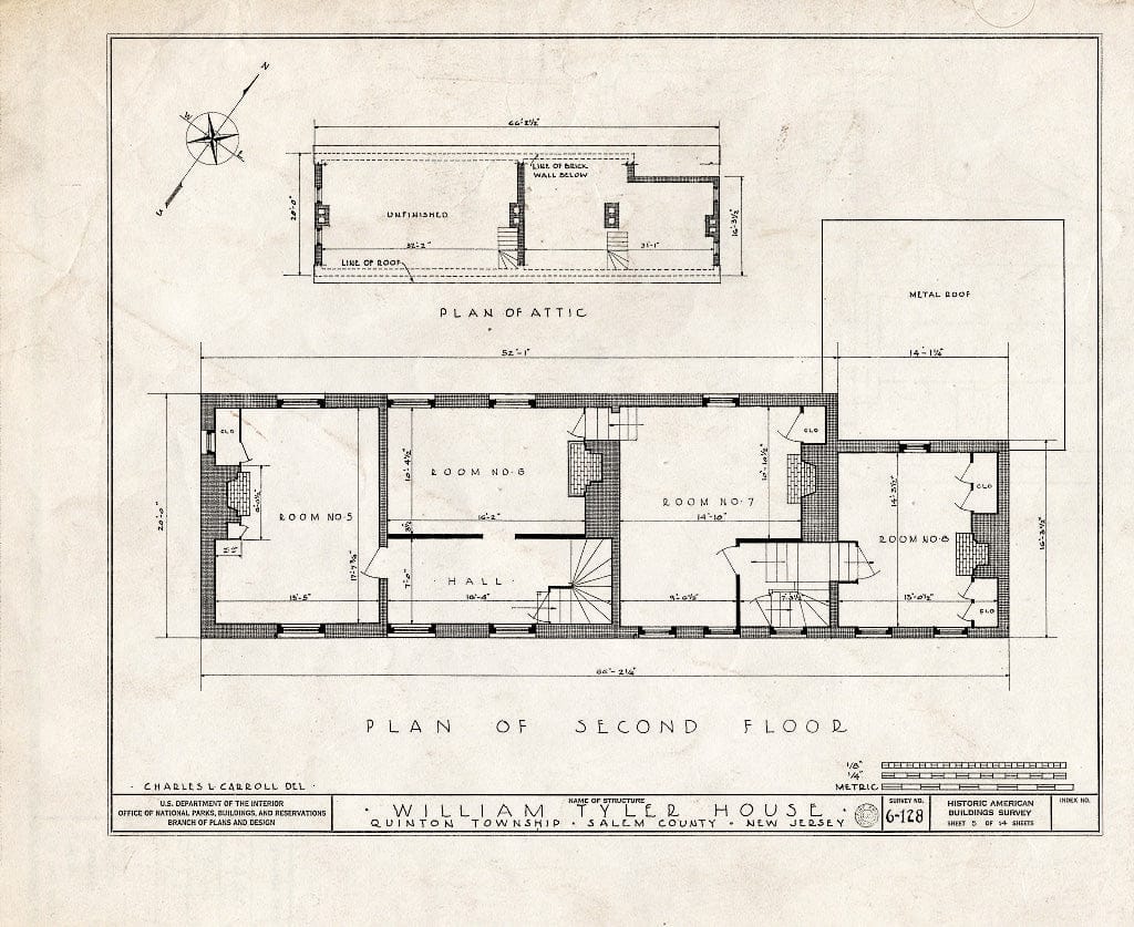Blueprint HABS NJ,17-Quint.V,1- (Sheet 5 of 14) - William Tyler House, Quinton, Salem County, NJ