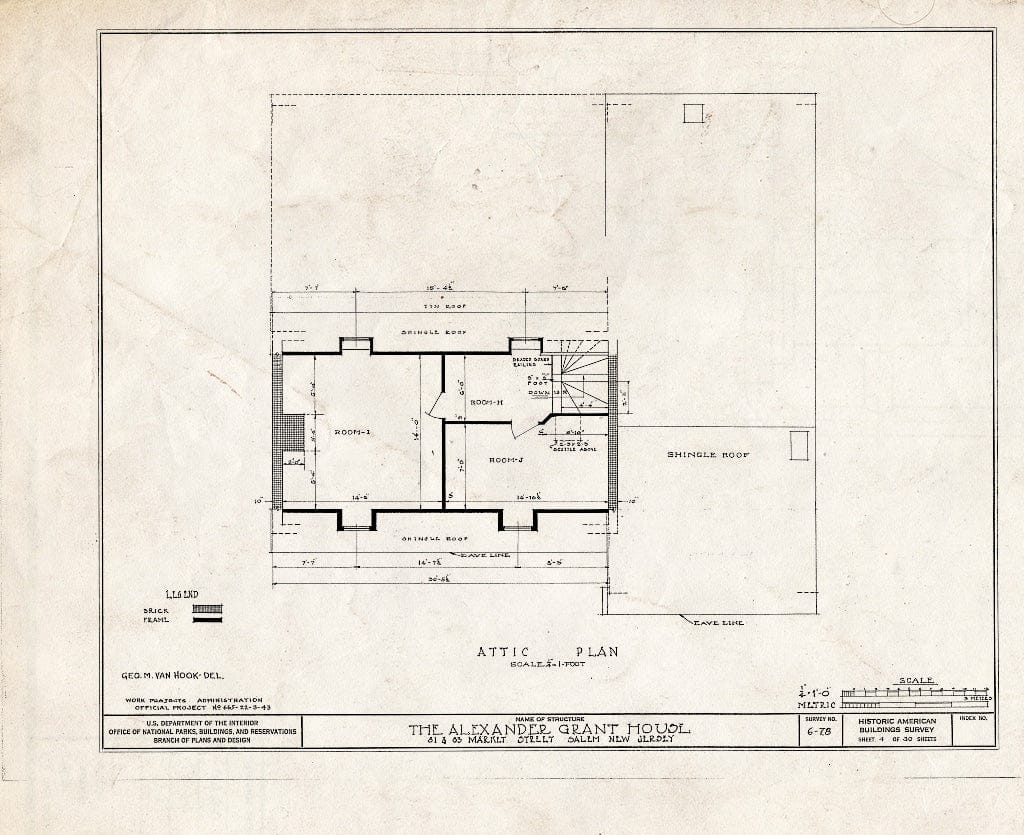 Blueprint HABS NJ,17-SAL,6- (Sheet 4 of 30) - Alexander Grant House, 81-83 Market Street, Salem, Salem County, NJ