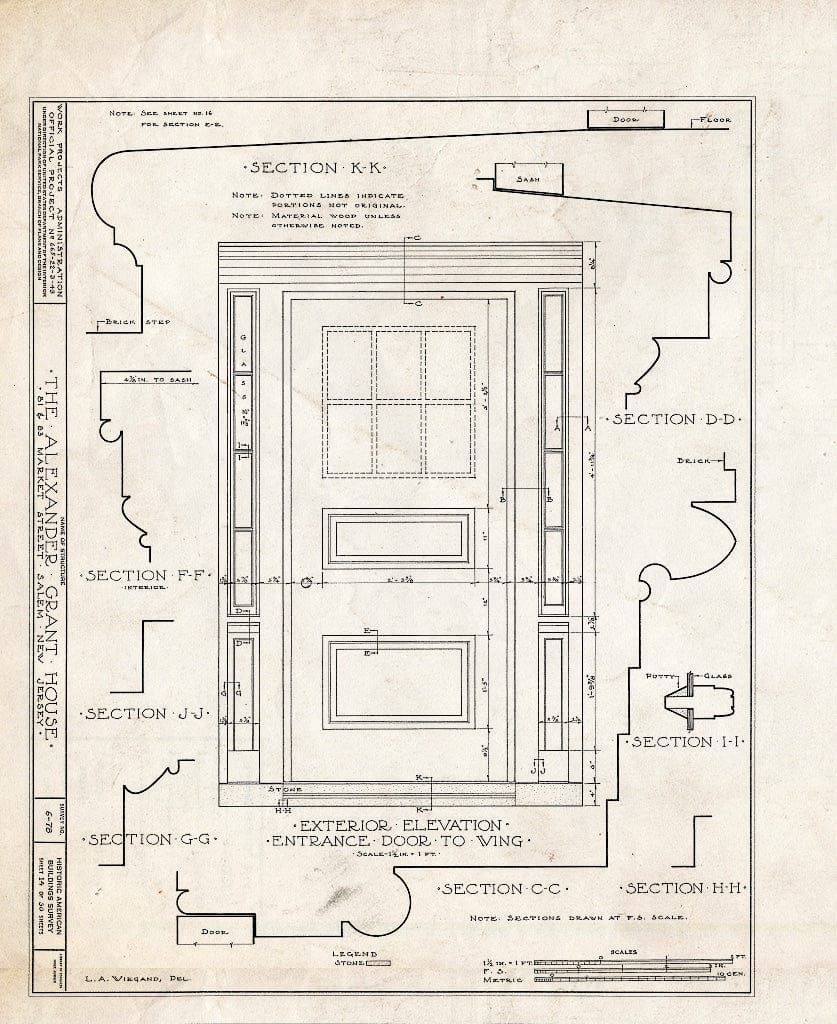 Blueprint HABS NJ,17-SAL,6- (Sheet 14 of 30) - Alexander Grant House, 81-83 Market Street, Salem, Salem County, NJ