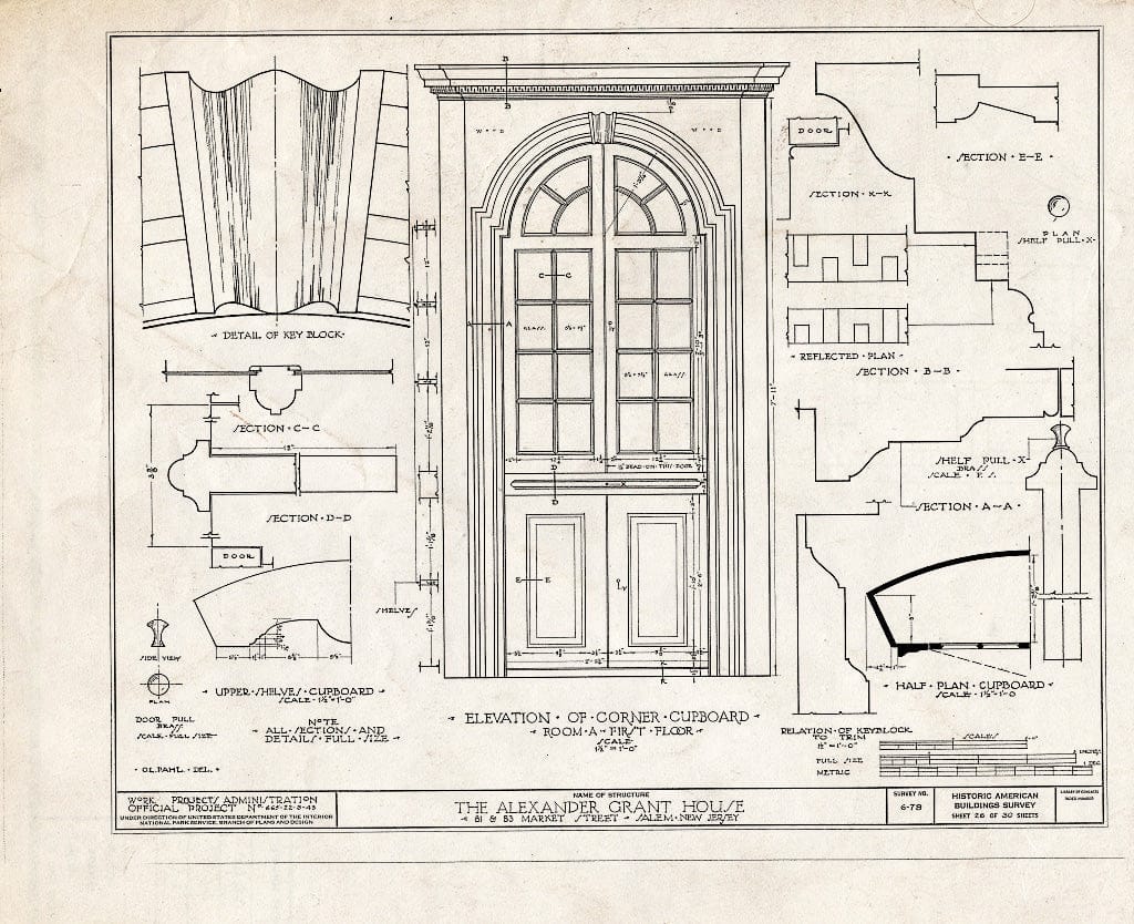 Blueprint HABS NJ,17-SAL,6- (Sheet 26 of 30) - Alexander Grant House, 81-83 Market Street, Salem, Salem County, NJ