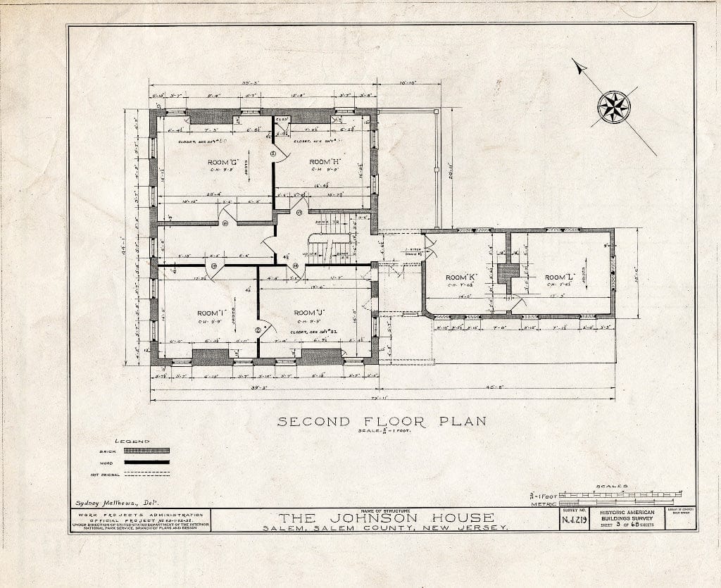 Blueprint HABS NJ,17-SAL,7- (Sheet 3 of 68) - Johnson House, 90 Market Street, Salem, Salem County, NJ