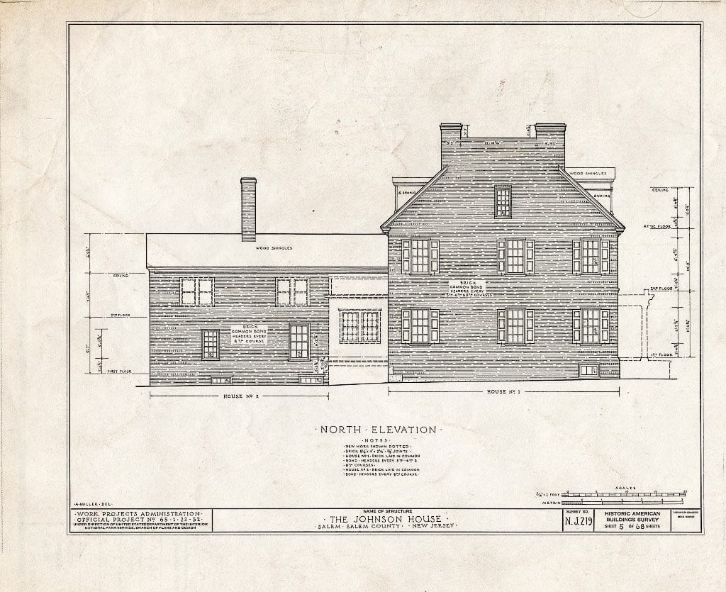 Blueprint HABS NJ,17-SAL,7- (Sheet 5 of 68) - Johnson House, 90 Market Street, Salem, Salem County, NJ