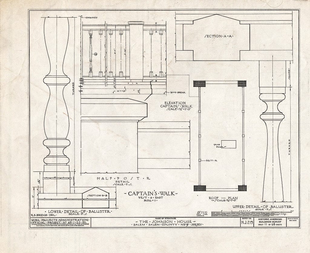 Blueprint HABS NJ,17-SAL,7- (Sheet 11 of 68) - Johnson House, 90 Market Street, Salem, Salem County, NJ