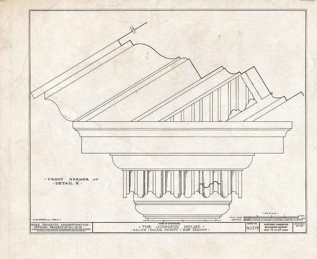 Blueprint HABS NJ,17-SAL,7- (Sheet 14 of 68) - Johnson House, 90 Market Street, Salem, Salem County, NJ