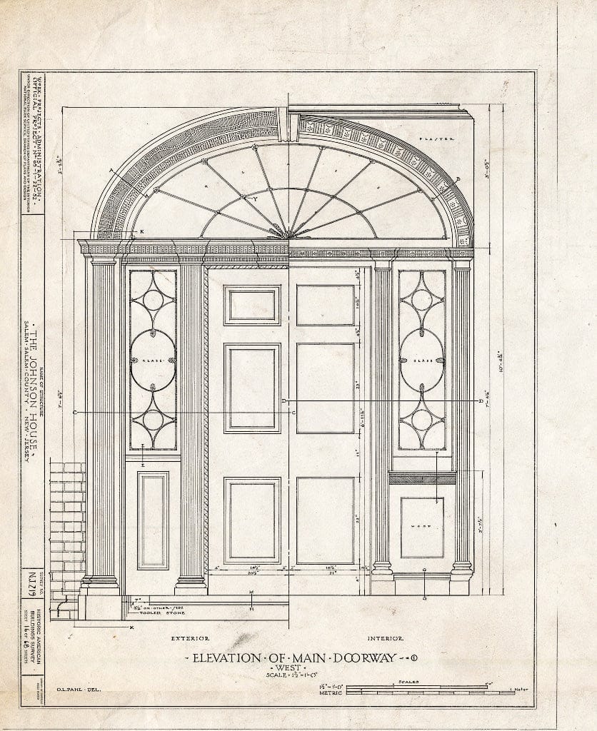 Blueprint HABS NJ,17-SAL,7- (Sheet 16 of 68) - Johnson House, 90 Market Street, Salem, Salem County, NJ