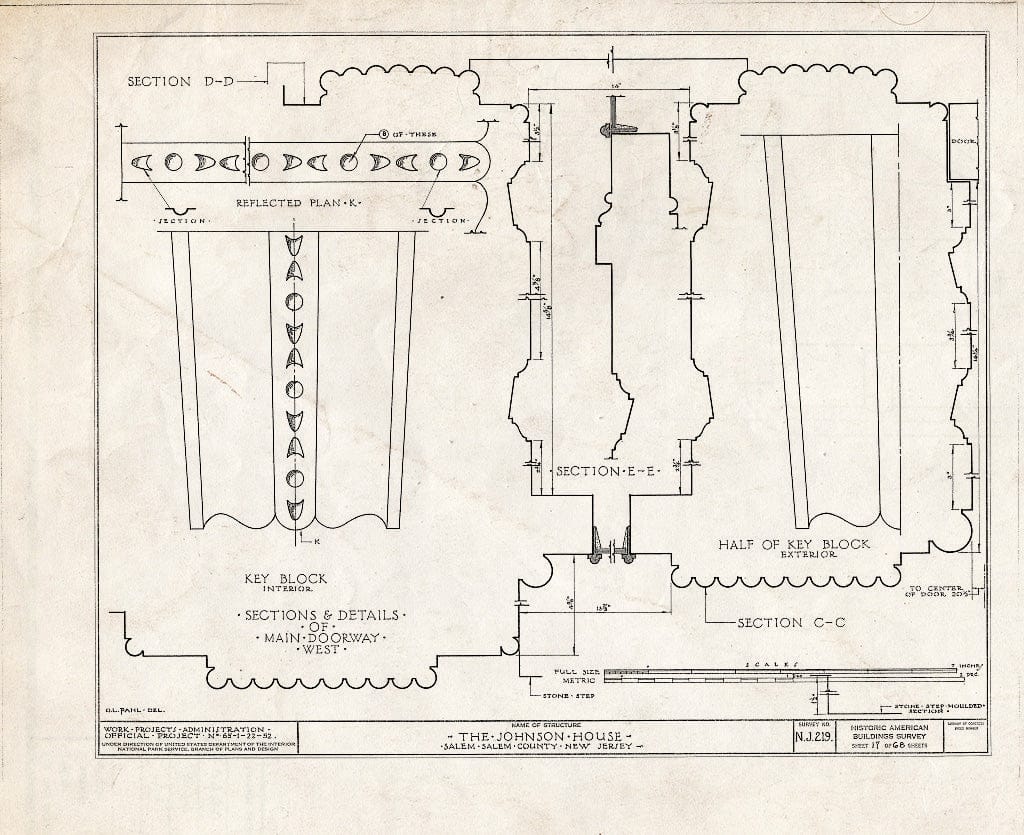 Blueprint HABS NJ,17-SAL,7- (Sheet 17 of 68) - Johnson House, 90 Market Street, Salem, Salem County, NJ
