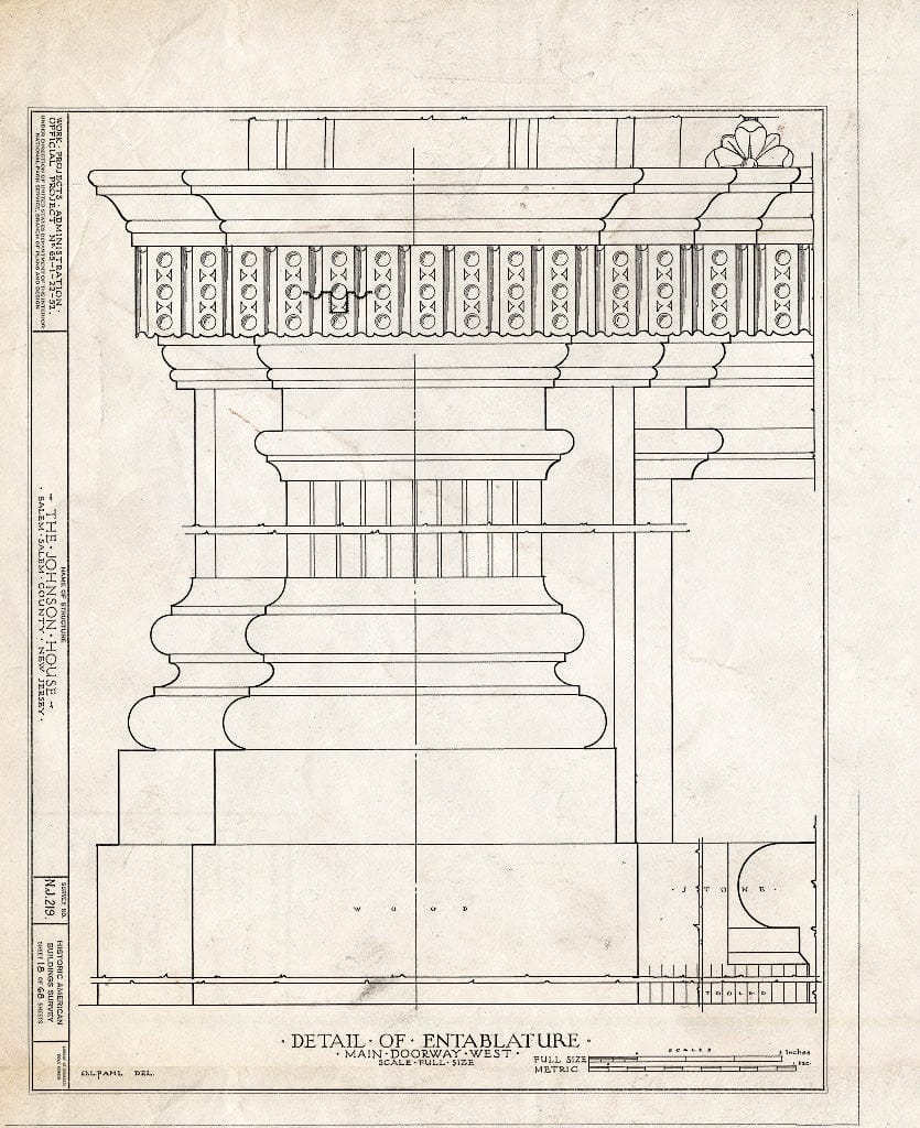 Blueprint HABS NJ,17-SAL,7- (Sheet 18 of 68) - Johnson House, 90 Market Street, Salem, Salem County, NJ