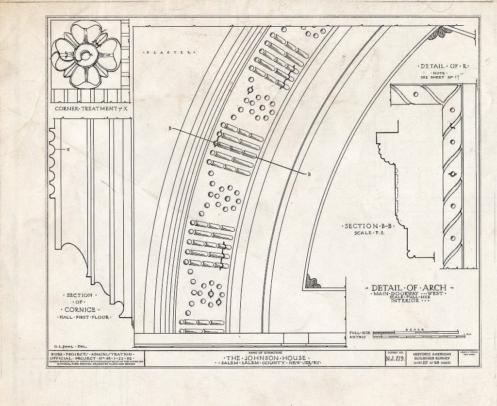 Blueprint HABS NJ,17-SAL,7- (Sheet 20 of 68) - Johnson House, 90 Market Street, Salem, Salem County, NJ