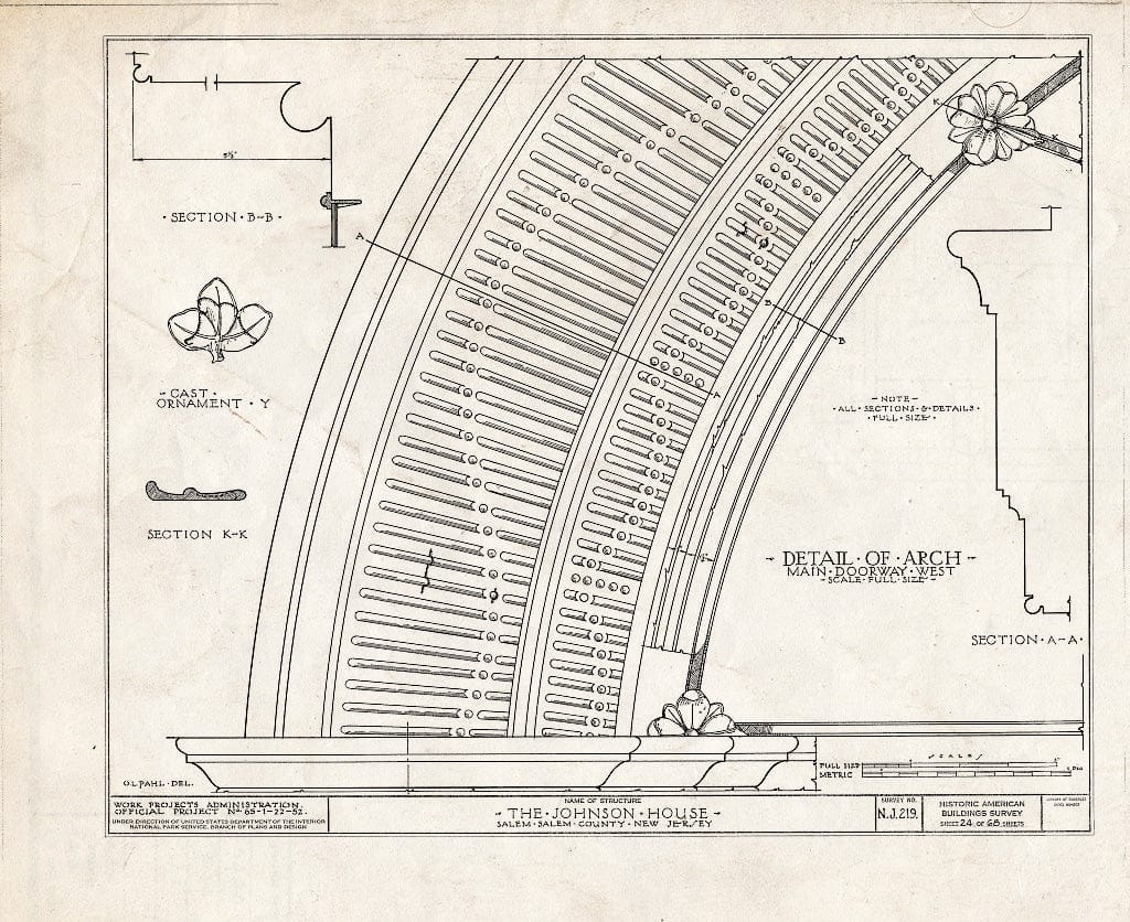 Blueprint HABS NJ,17-SAL,7- (Sheet 24 of 68) - Johnson House, 90 Market Street, Salem, Salem County, NJ