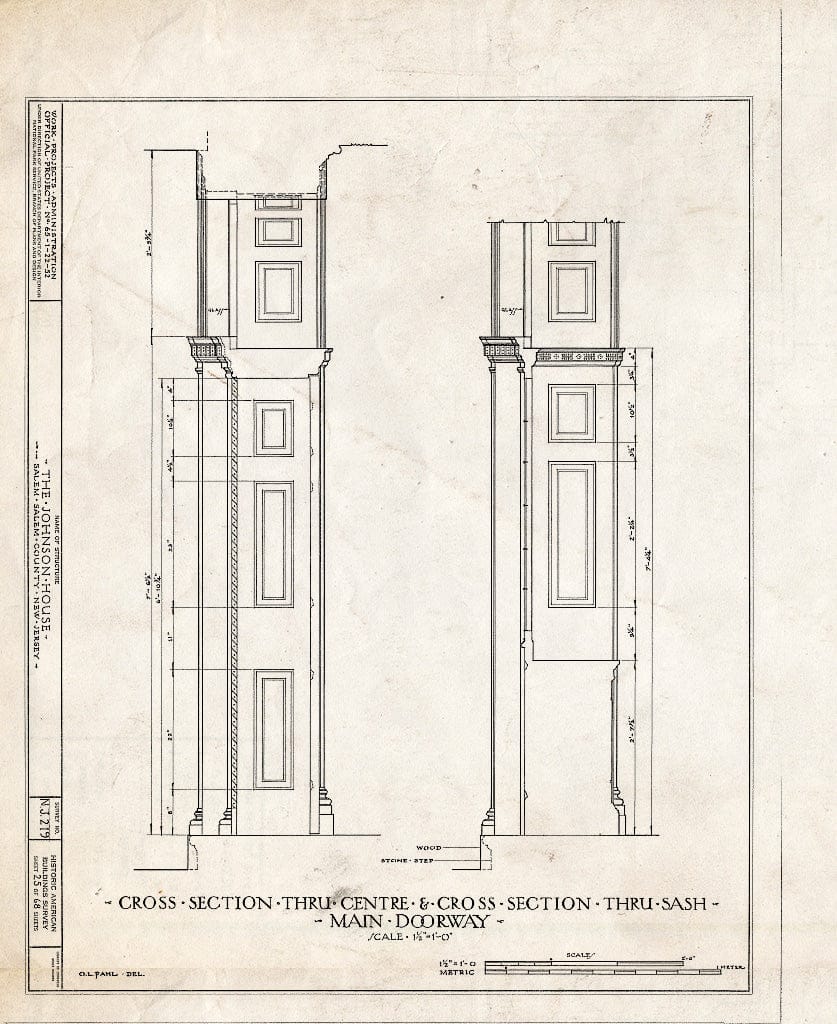 Blueprint HABS NJ,17-SAL,7- (Sheet 25 of 68) - Johnson House, 90 Market Street, Salem, Salem County, NJ