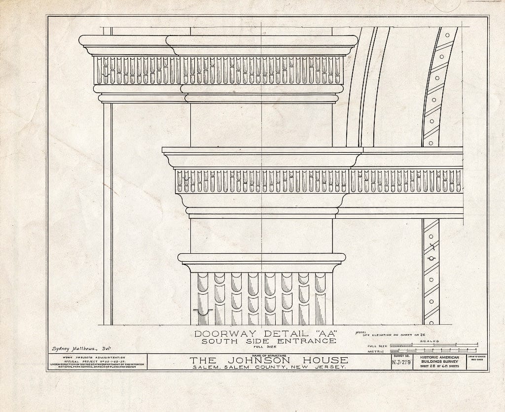 Blueprint HABS NJ,17-SAL,7- (Sheet 28 of 68) - Johnson House, 90 Market Street, Salem, Salem County, NJ